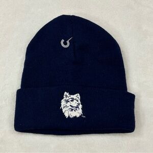 NCAA UConn Huskies Navy Blue Embroidered Cuffed Knit Winter Beanie Hat Cap
